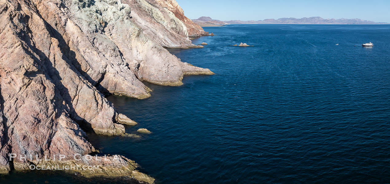 Eastern Promontory of Isla Angel de la Guarda, Aerial Photo, Sea of Cortez, Mexico.  Guardian Angel island is part of the Midriff Islands in Mexico's Sea of Cortez., natural history stock photograph, photo id 40346