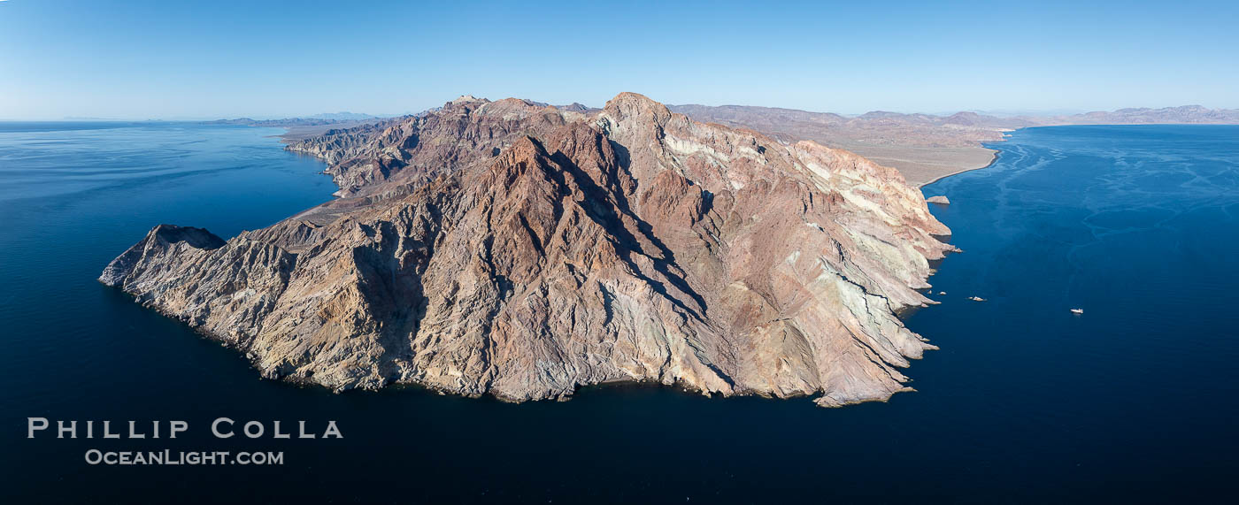 Eastern Promontory of Isla Angel de la Guarda, Aerial Photo, Sea of Cortez, Mexico.  Guardian Angel island is part of the Midriff Islands in Mexico's Sea of Cortez., natural history stock photograph, photo id 40345
