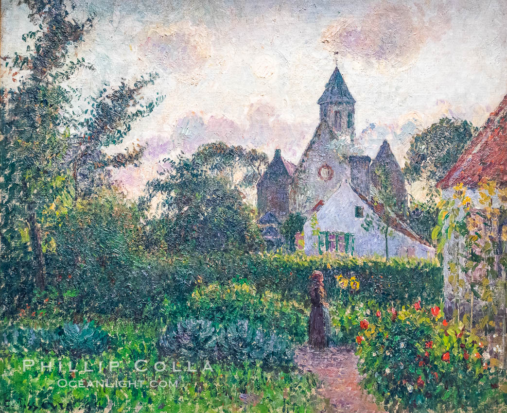 Eglise de Knokke, 1894, Camille Pissarro, Musee d'Orsay, Paris. Musee dOrsay, France, natural history stock photograph, photo id 35614