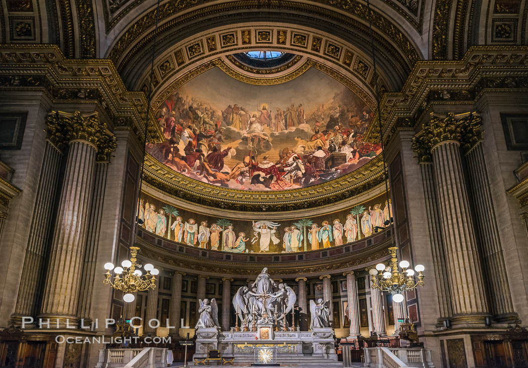 Eglise de la Madeleine, a Roman Catholic church in the 8th arrondissement of Paris, designed in its present form as a temple to the glory of Napoleon's army. France, natural history stock photograph, photo id 28087