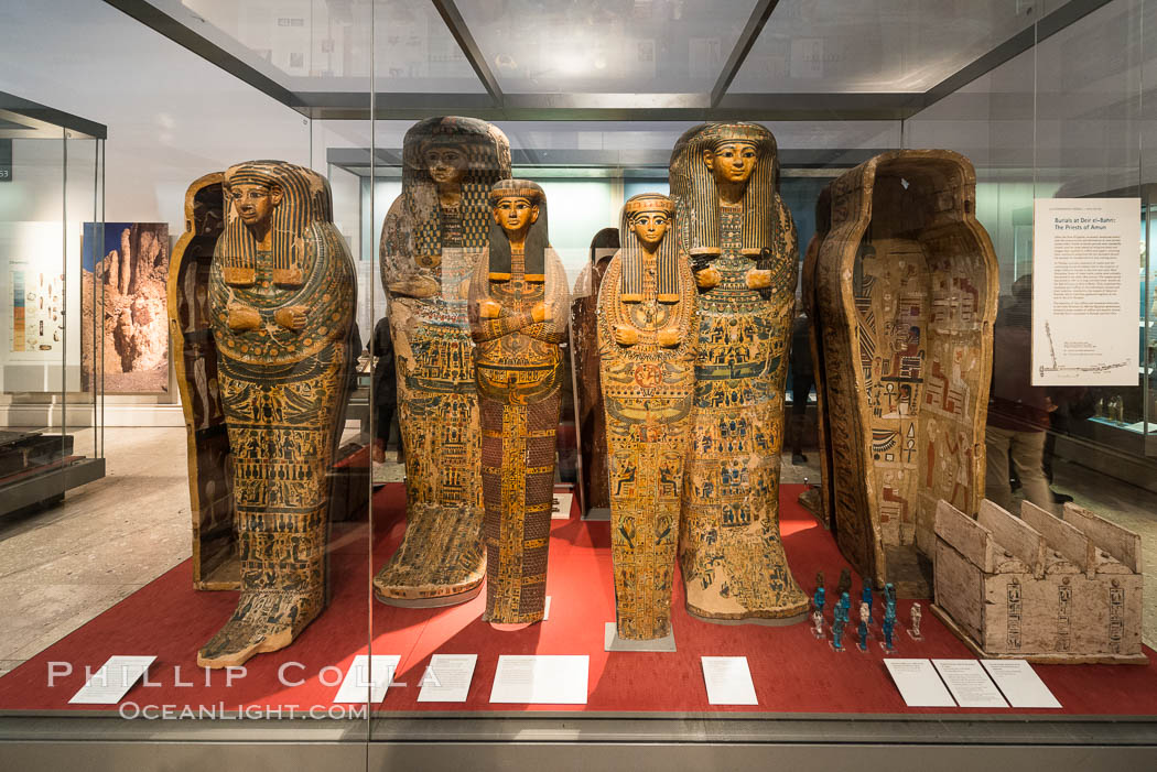 Image 28307, Egyptian mummies. British Museum, London, United Kingdom, Phillip Colla, all rights reserved worldwide. Keywords: british museum, egypt, historical artifact, london, mummies, museum.