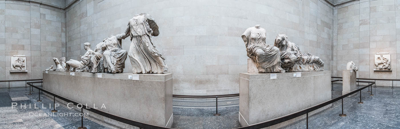 Elgin Marbles, a collection of classical Greek marble sculptures that originally were part of the Parthenon of Athens. British Museum, London, United Kingdom, natural history stock photograph, photo id 28323
