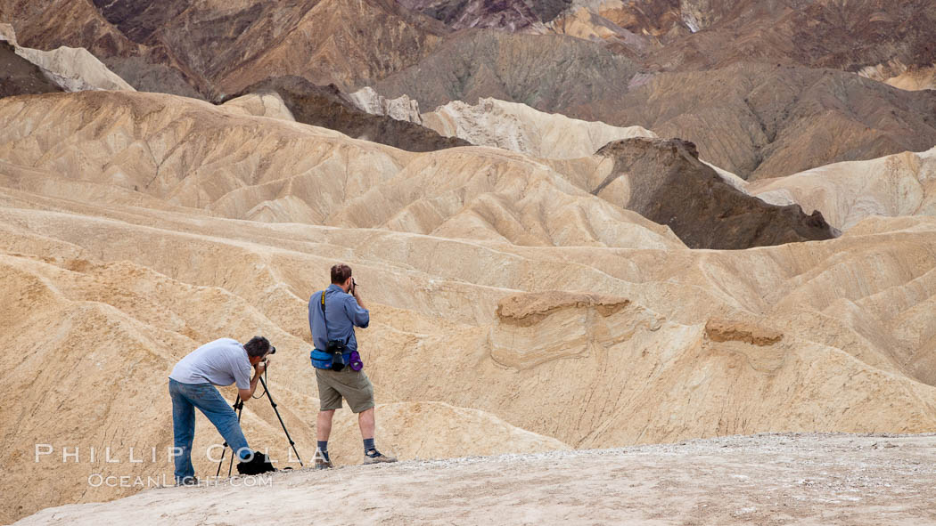 Eroded hillsides near Zabriskie Point and Gower Wash. Death Valley National Park, California, USA, natural history stock photograph, photo id 25295