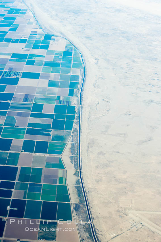 Farms meet desert south of the Salton Sea, near Brawley. California, USA, natural history stock photograph, photo id 22133