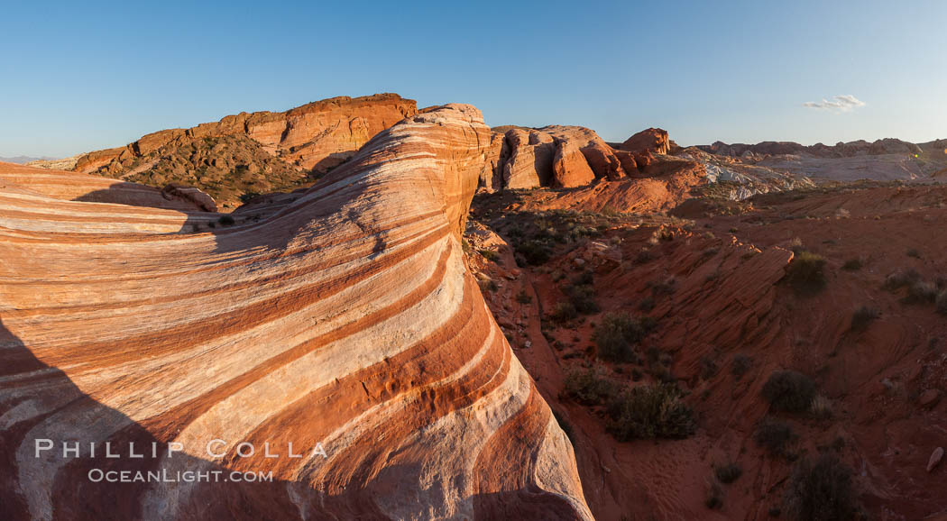 The Fire Wave, a uniquely striped sandstone formation in Valley of Fire State Park. Nevada, USA, natural history stock photograph, photo id 26655