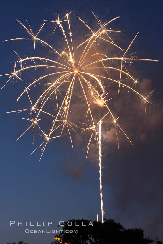 Fireworks, Aviara. Carlsbad, California, USA, natural history stock photograph, photo id 16215