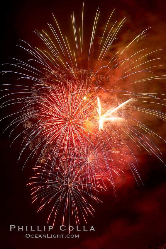Fireworks. Aviara, Carlsbad, California, USA, natural history stock photograph, photo id 18991