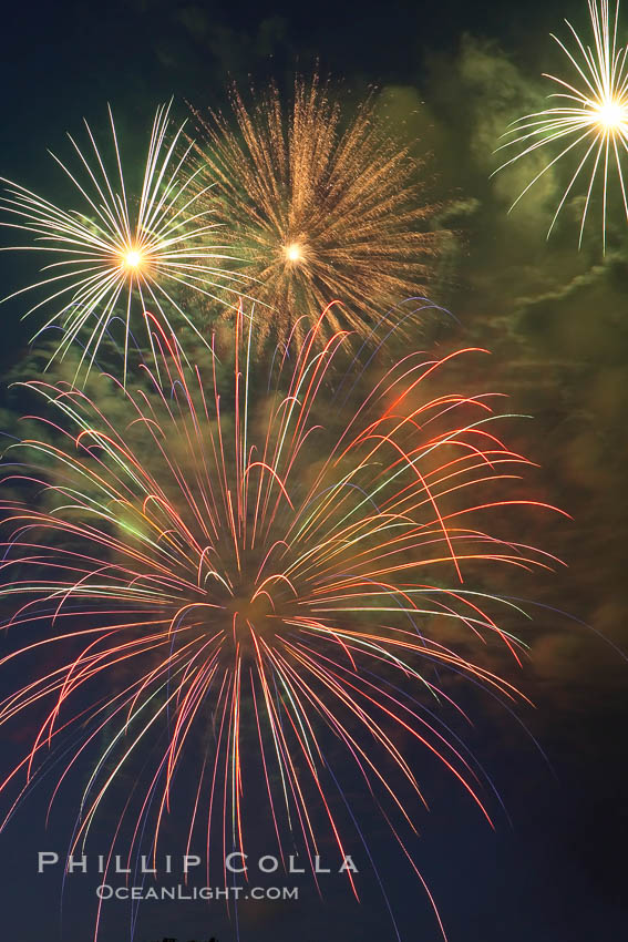 Fireworks, Aviara. Carlsbad, California, USA, natural history stock photograph, photo id 16217