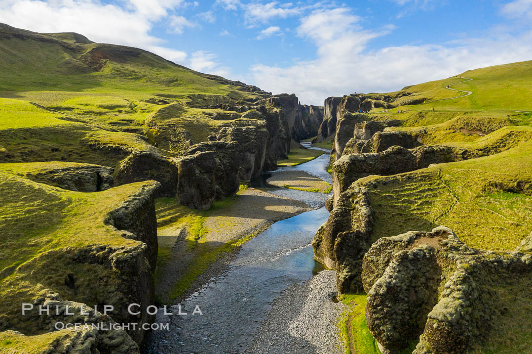 Fjaðrárgljúfur canyon in Iceland, a Game of Thrones place