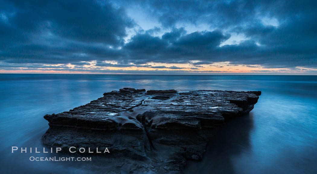 Flat Rock, Sunset. Torrey Pines State Reserve, San Diego, California, USA, natural history stock photograph, photo id 30320