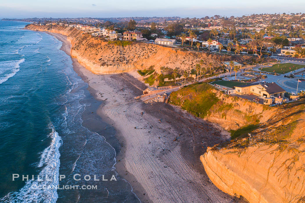 Fletcher Cove, Pillbox, Solana Beach, aerial photo. California, USA, natural history stock photograph, photo id 38230