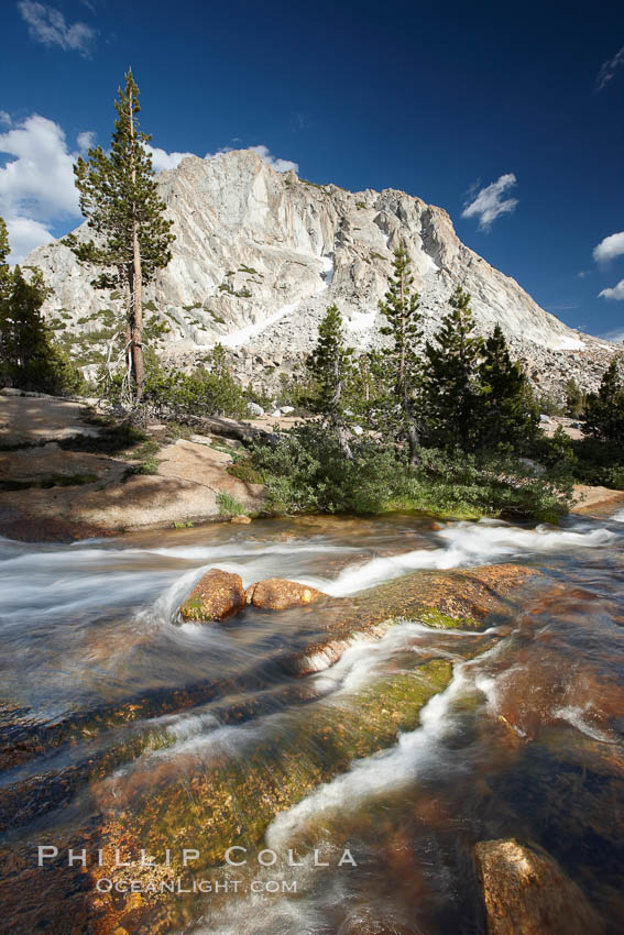 Fletcher Peak (10319') at sunset, viewed from Vogelsang High Sierra Camp in Yosemite's high country. Yosemite National Park, California, USA, natural history stock photograph, photo id 23248