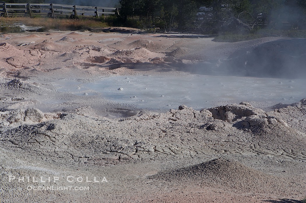 Fountain Paint Pot, a mud pot, boils and bubbles continuously.  It is composed of clay and fine silica.  Lower Geyser Basin., natural history stock photograph, photo id 13526