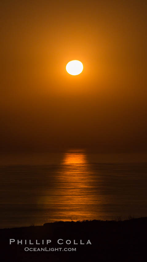 Full Moon setting over the Pacific Ocean., natural history stock photograph, photo id 28867