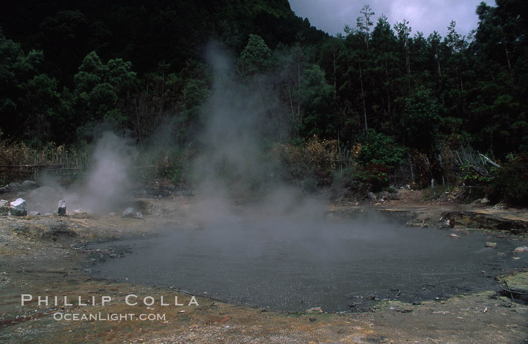 Fumeroles / steam vents / hot springs. Sao Miguel Island, Azores, Portugal, natural history stock photograph, photo id 05474