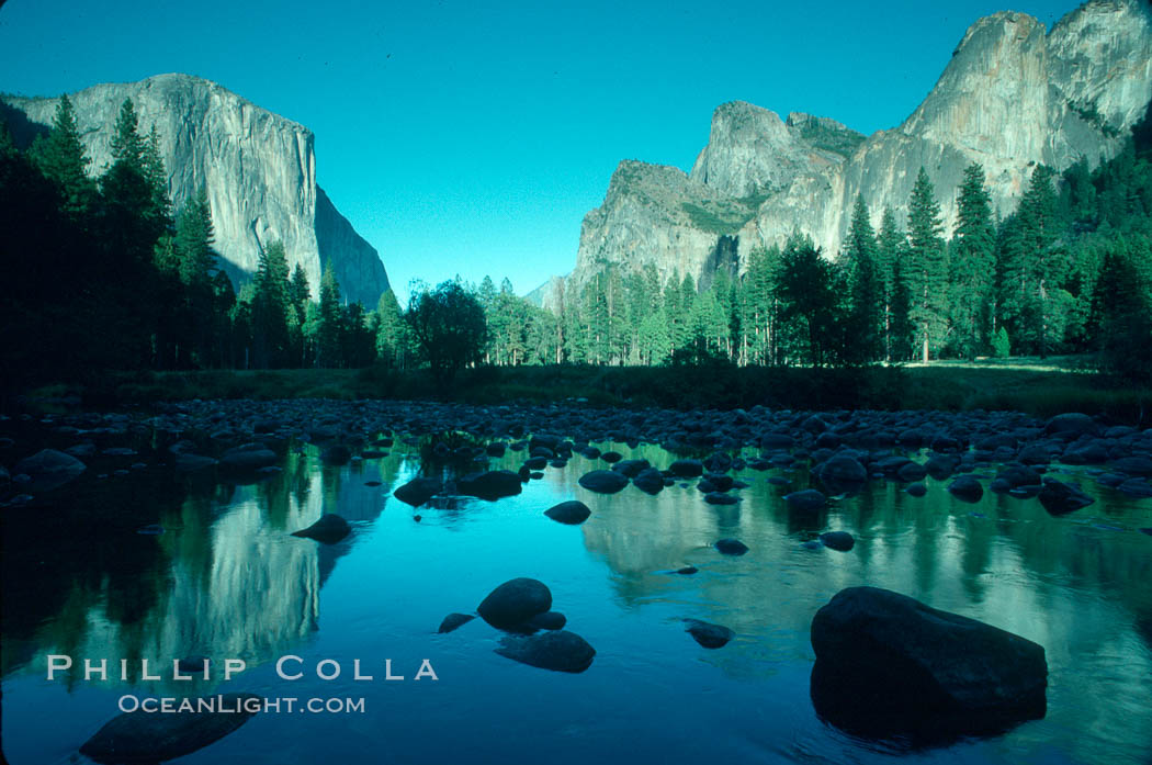 Gates of the Valley and Merced River. Yosemite National Park, California, USA, natural history stock photograph, photo id 02326