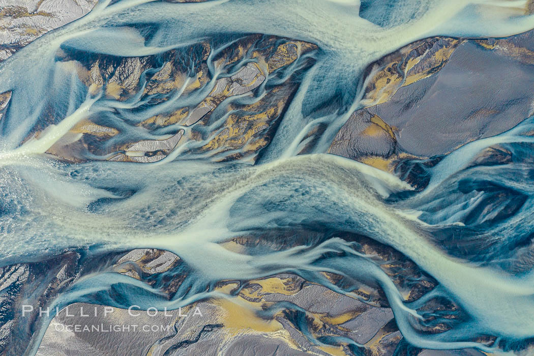 Glacier Runoff and Braided River, Southern Iceland., natural history stock photograph, photo id 35729