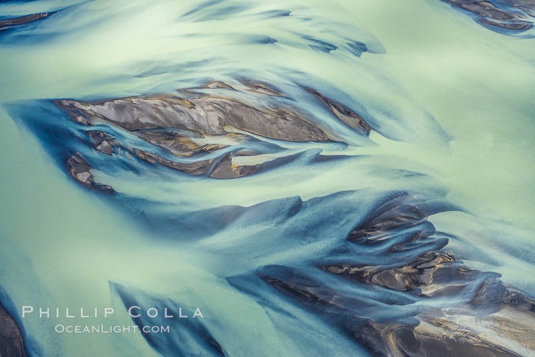 Glacier Runoff and Braided River, Southwestern Iceland., natural history stock photograph, photo id 35726