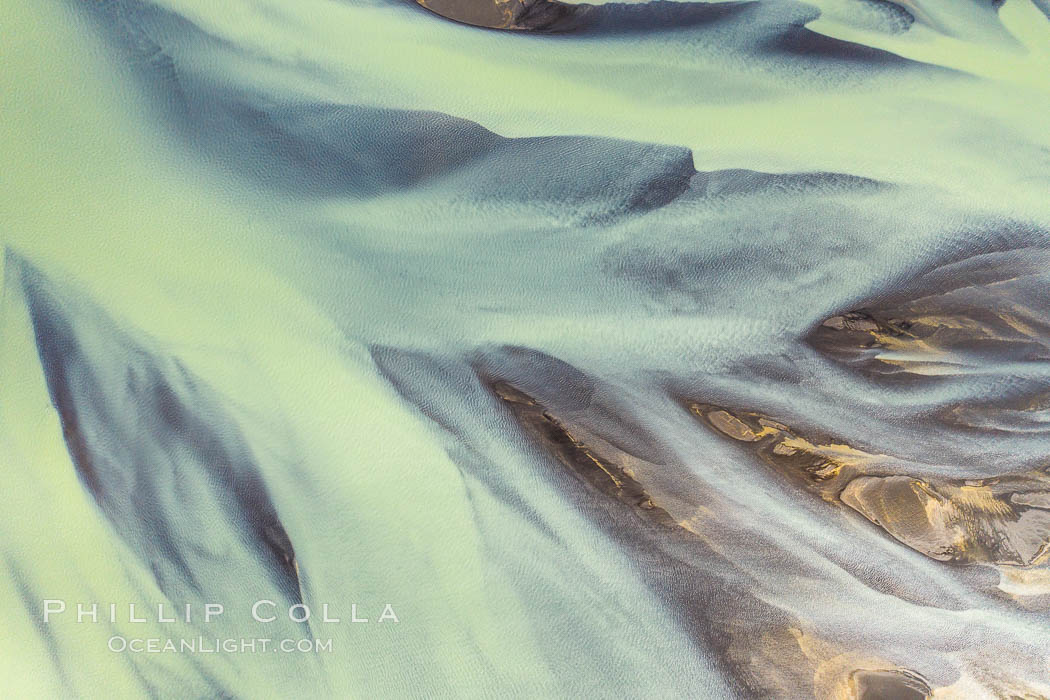 Glacier Runoff and Braided River, Southwestern Iceland., natural history stock photograph, photo id 35755