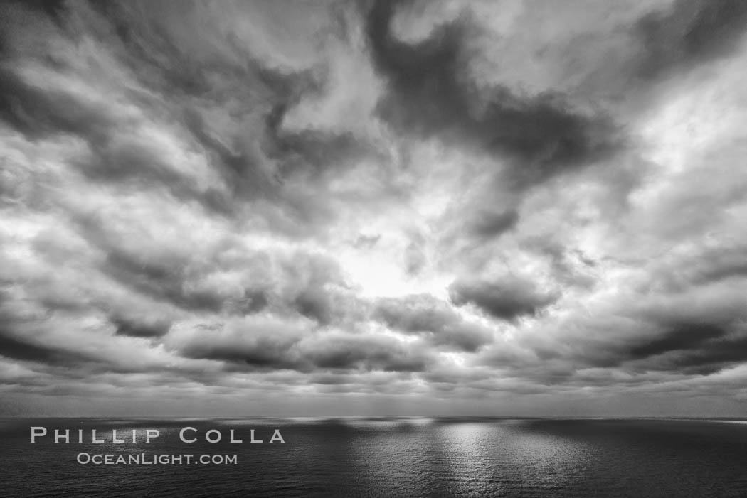 Clouds and afternoon light over the Pacific Ocean. Del Mar, California, USA, natural history stock photograph, photo id 28482