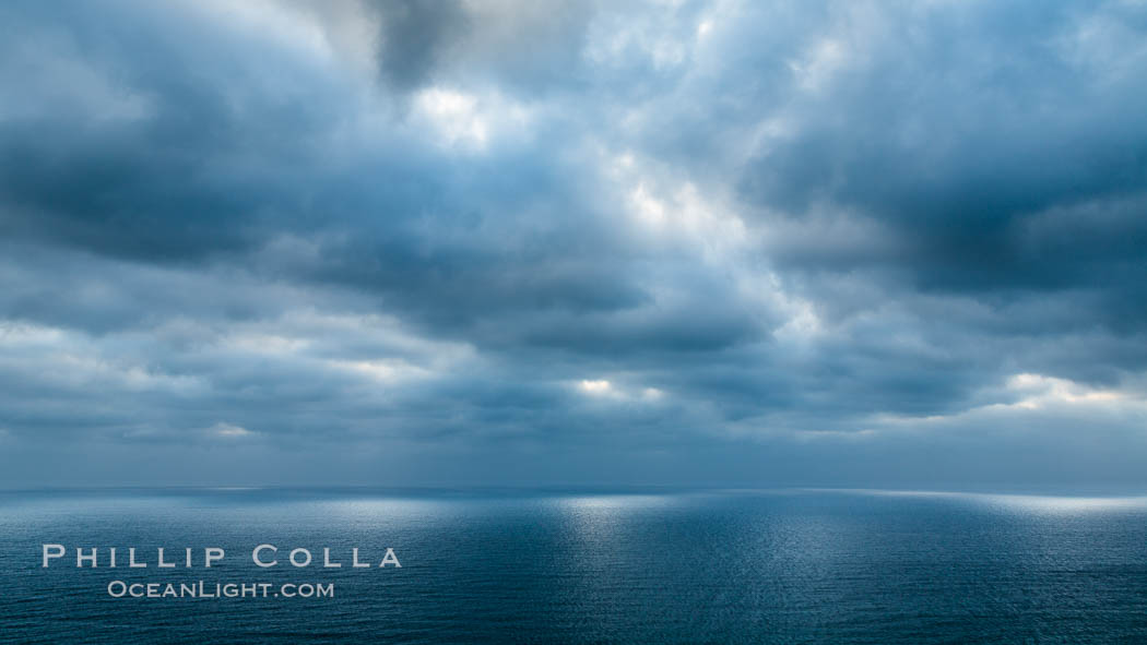 Clouds and afternoon light over the Pacific Ocean. Del Mar, California, USA, natural history stock photograph, photo id 28481
