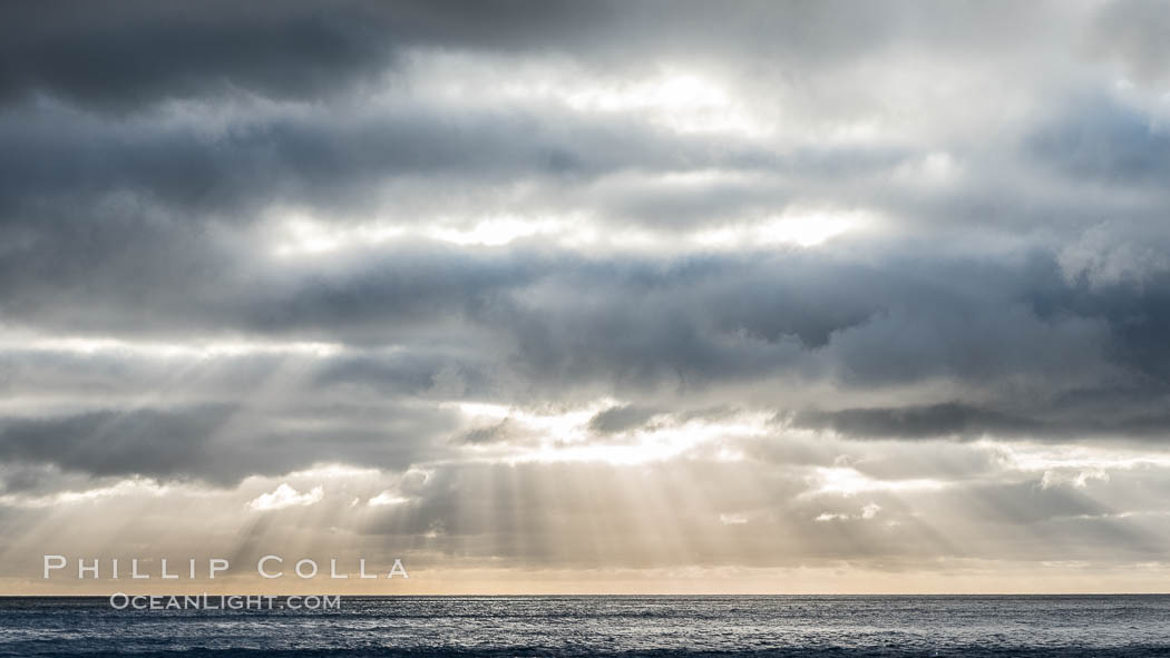 God Beams at Sunset, Guadalupe Island. Guadalupe Island (Isla Guadalupe), Baja California, Mexico, natural history stock photograph, photo id 28772