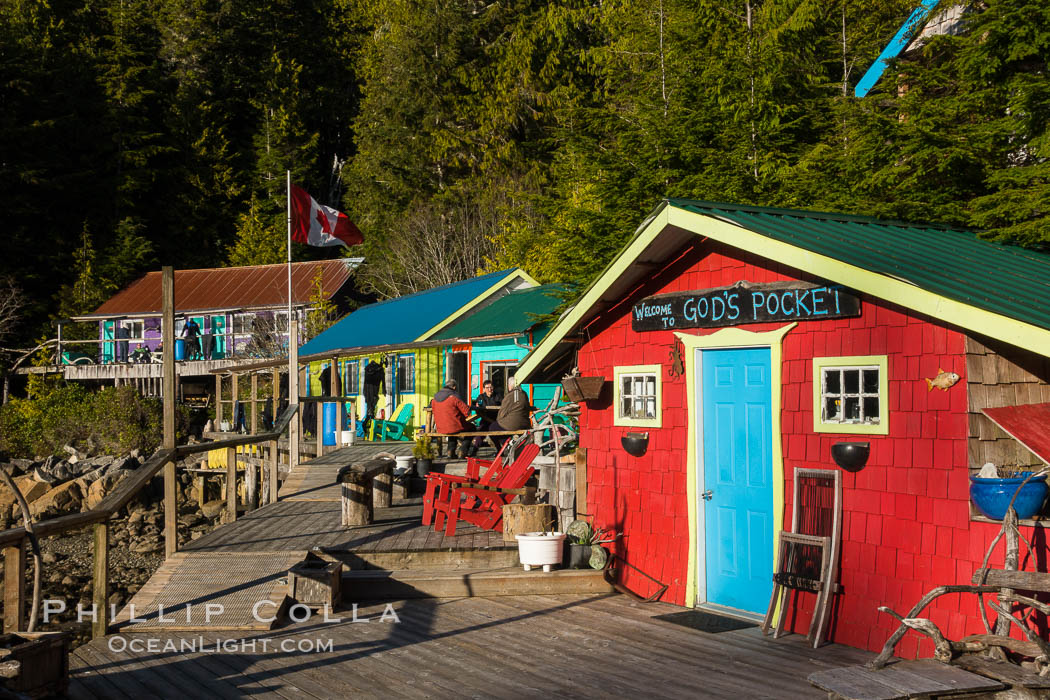 Gods Pocket Resort, on Hurst Island, part of Gods Pocket Provincial Park., natural history stock photograph, photo id 34496