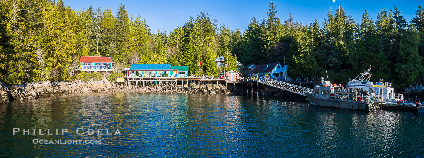 Gods Pocket Resort, on Hurst Island, part of Gods Pocket Provincial Park, aerial photo. British Columbia, Canada, natural history stock photograph, photo id 34465