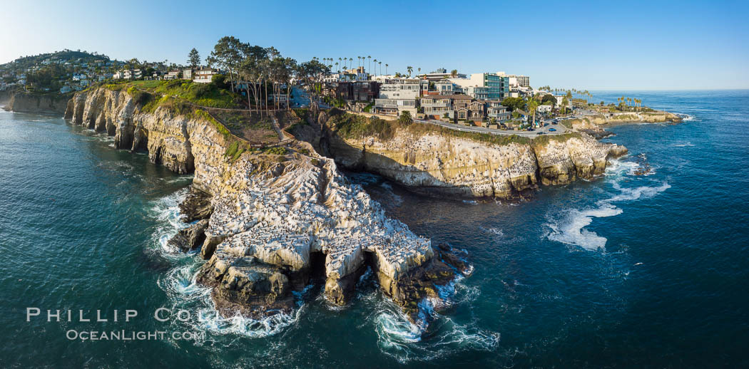 Goldfish Point and La Jolla Caves aerial photograph, La Jolla. California, USA, natural history stock photograph, photo id 38068