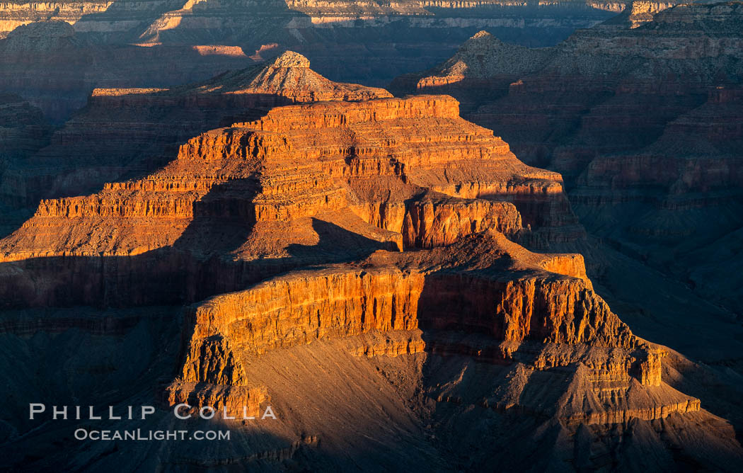 Grand Canyon at sunrise, viewed from Hopi Point on the south rim of Grand Canyon National Park. Arizona, USA, natural history stock photograph, photo id 37766