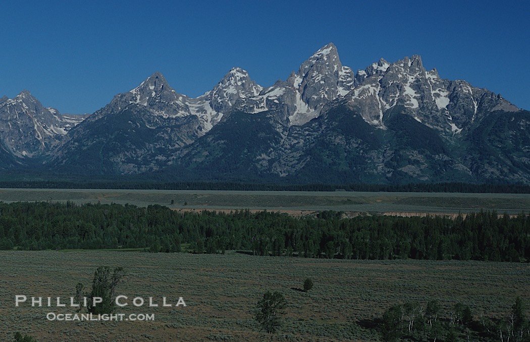 The Teton Range, summer., natural history stock photograph, photo id 07440