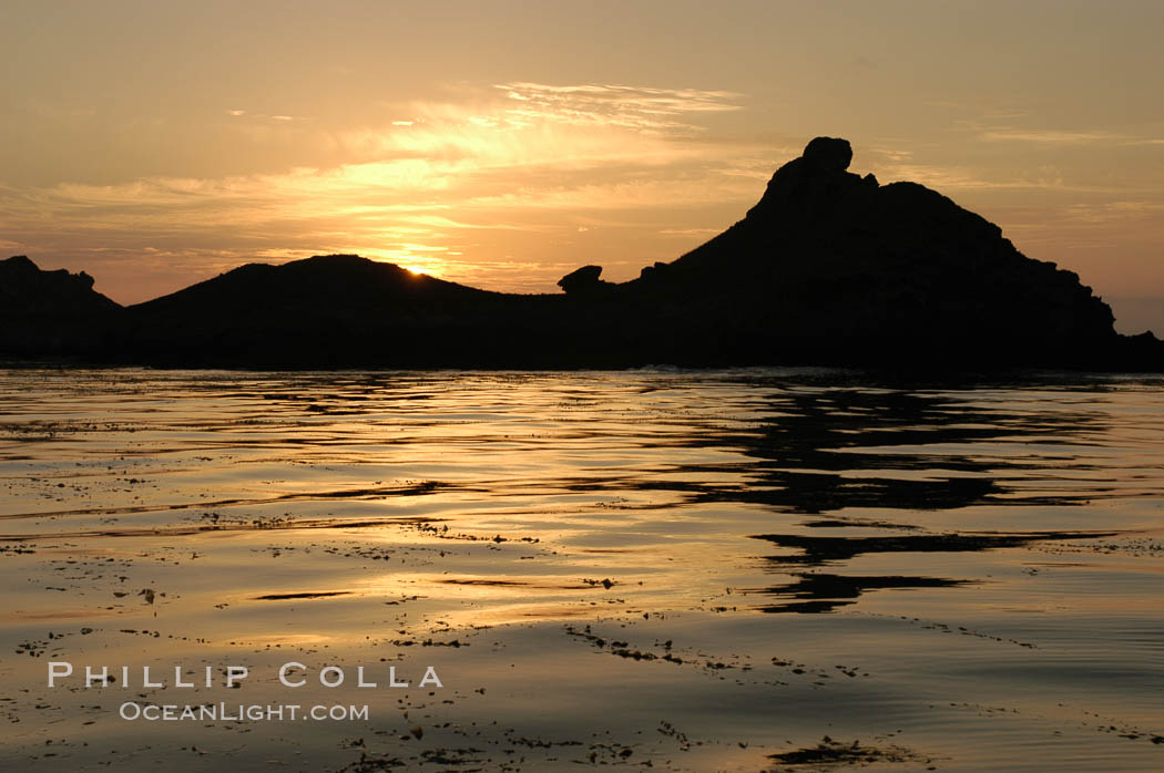 Sunrise over China Hat Point, southeast tip of San Clemente Island. California, USA, natural history stock photograph, photo id 07496