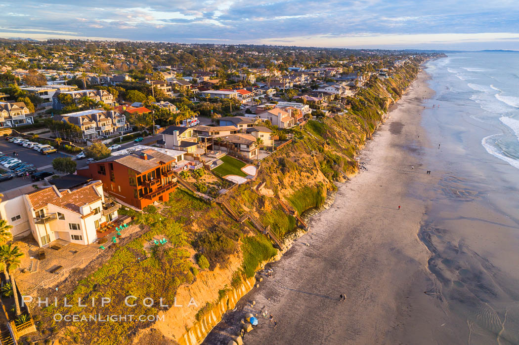 Grandview Beach, Aerial Photo, Encinitas and Carlsbad. California, USA, natural history stock photograph, photo id 38142