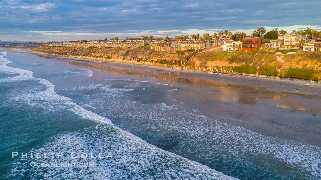 Grandview Beach, Aerial Photo, Encinitas and Carlsbad. California, USA, natural history stock photograph, photo id 38246