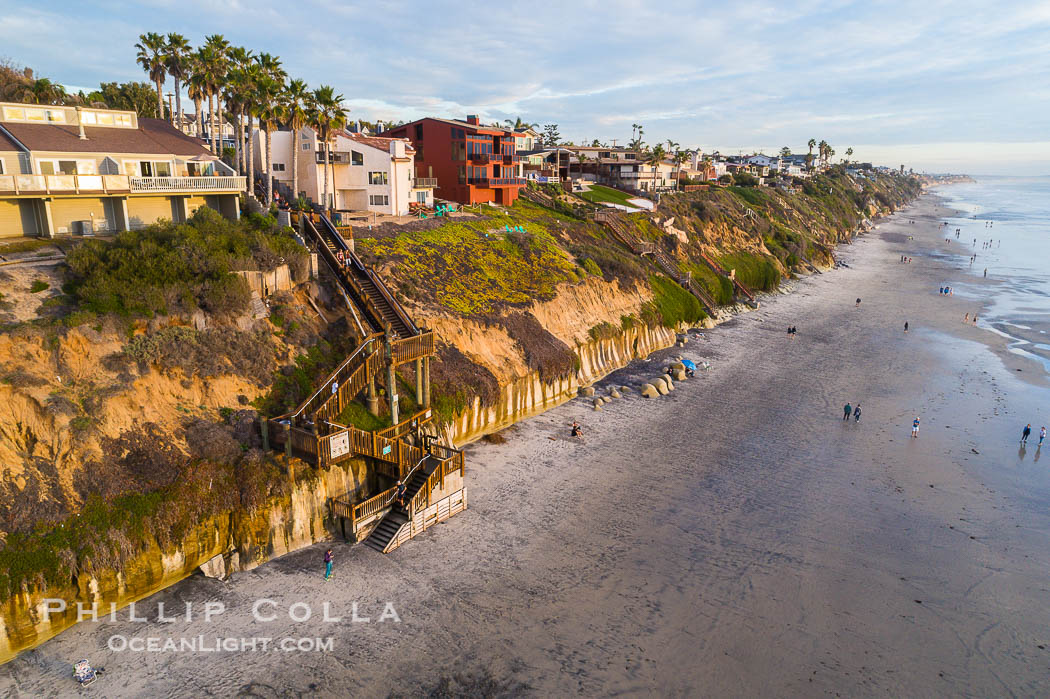 Grandview Beach, Aerial Photo, Encinitas and Carlsbad. California, USA, natural history stock photograph, photo id 38244