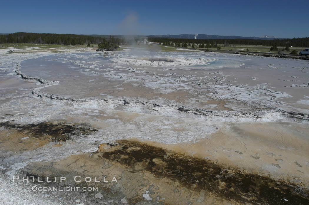 Great Fountain Geyser between eruptions. Lower Geyser Basin. Yellowstone National Park, Wyoming, USA, natural history stock photograph, photo id 07237
