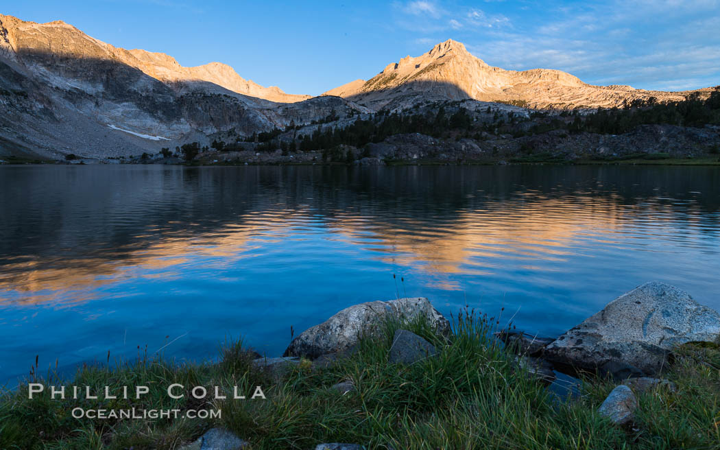 Greenstone Lake and North Peak, Hoover Wilderness, Sunrise. 20 Lakes Basin, California, USA, natural history stock photograph, photo id 31050