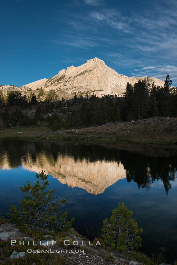 Greenstone Lake and North Peak, Hoover Wilderness, Sunrise. 20 Lakes Basin, California, USA, natural history stock photograph, photo id 31054