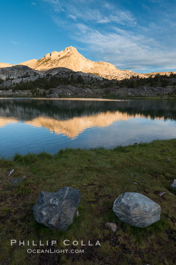 Greenstone Lake and North Peak, Hoover Wilderness, Sunrise. 20 Lakes Basin, California, USA, natural history stock photograph, photo id 31051