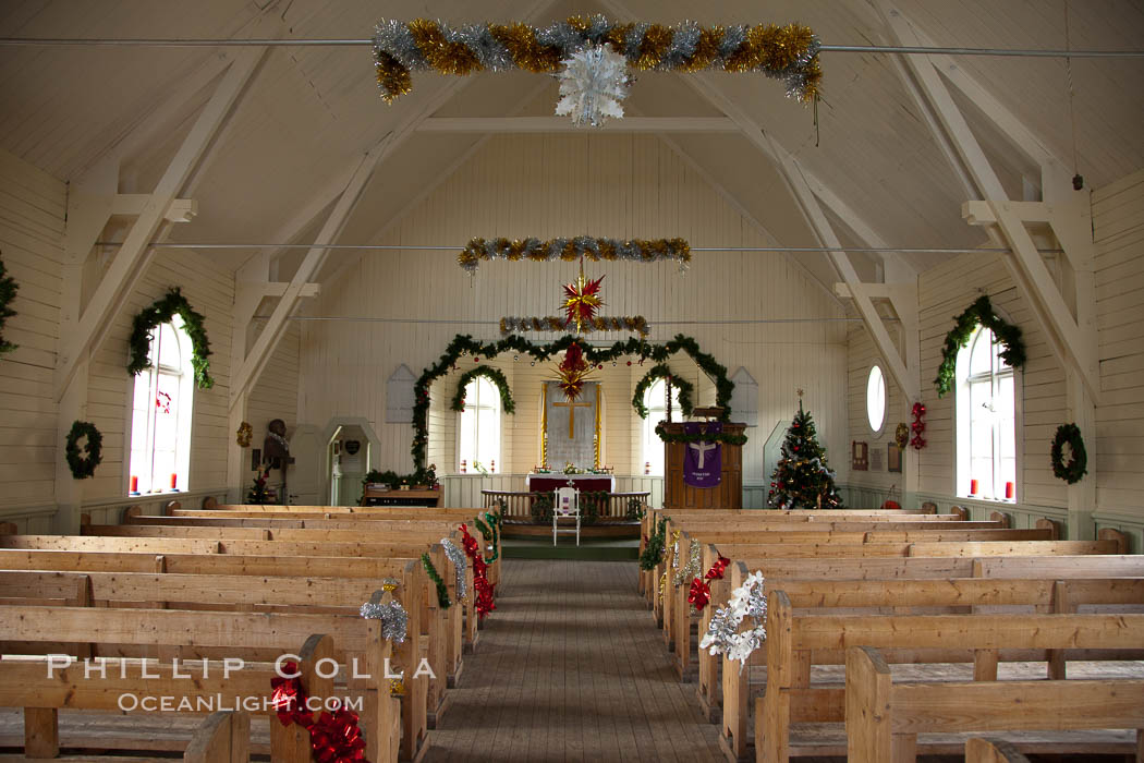 Grytviken Chapel, at the old whaling station of Grytviken, South Georgia Island., natural history stock photograph, photo id 24548