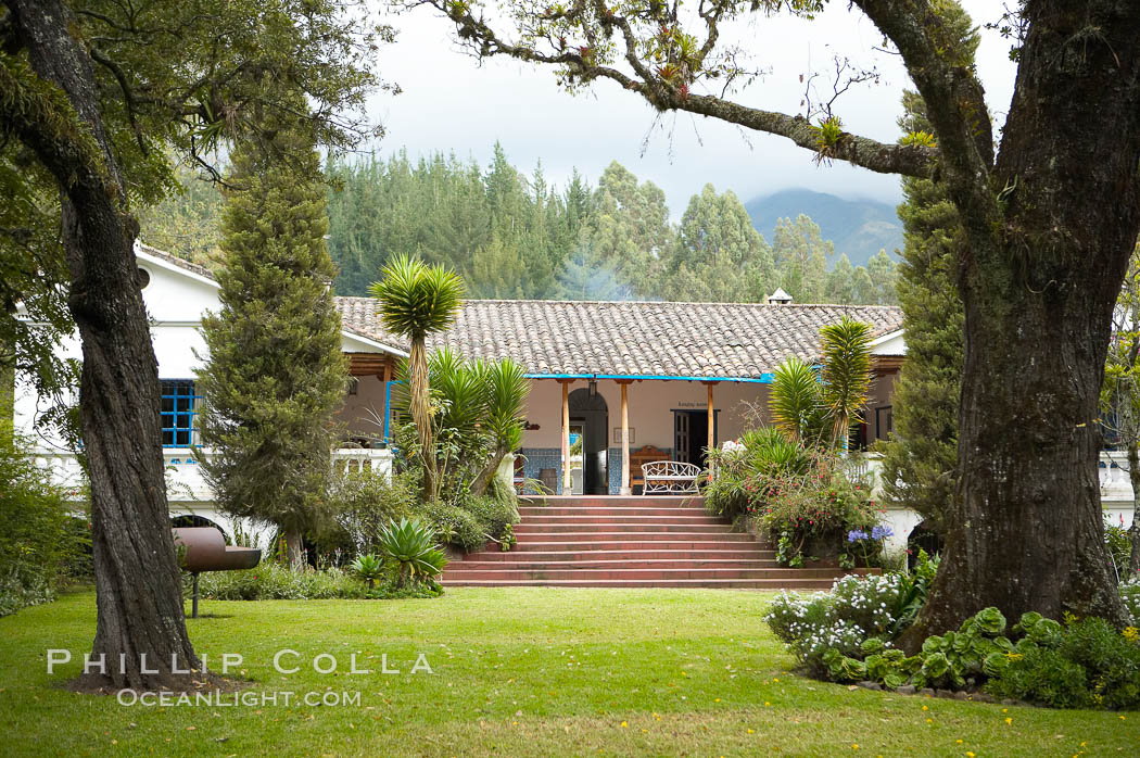 Image 16772, Hacienda Cusin, a 17th-century estate in the Ecuadorian Andes near Otavalo. San Pablo del Lago, Phillip Colla, all rights reserved worldwide. Keywords: ecuador, otavalo, san pablo del lago.