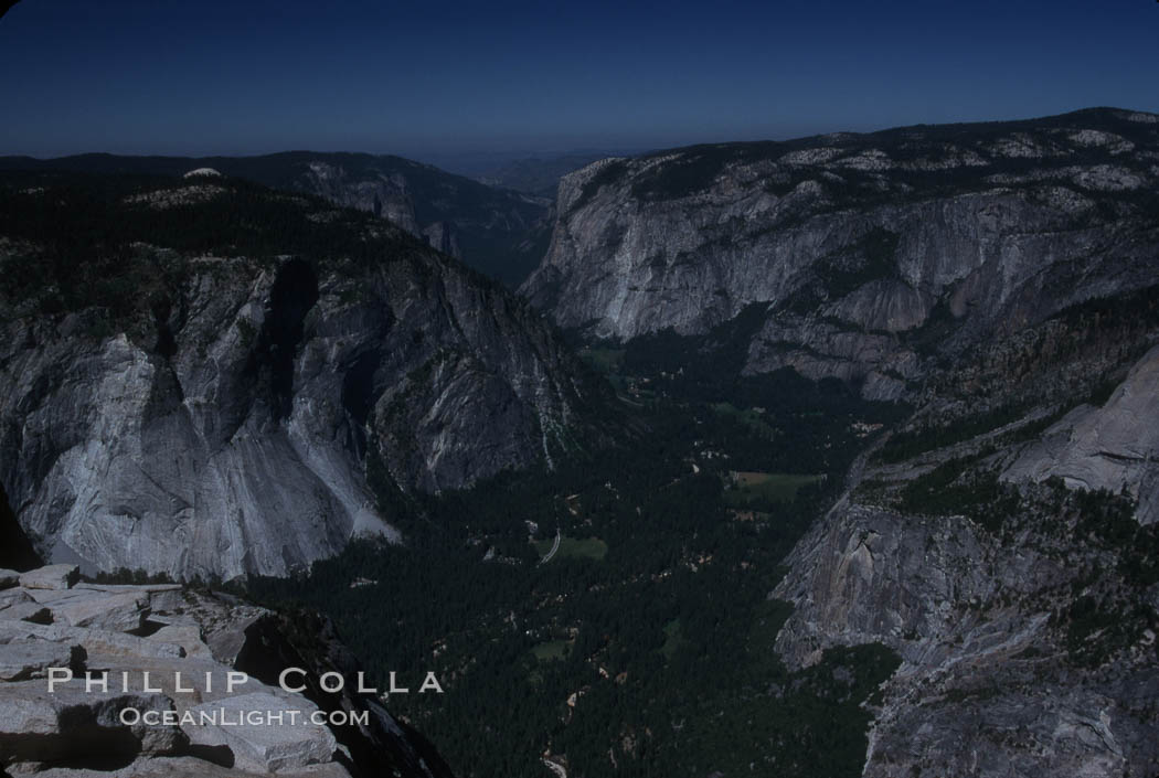 View from summit of Half Dome. Yosemite National Park, California, USA, natural history stock photograph, photo id 03459