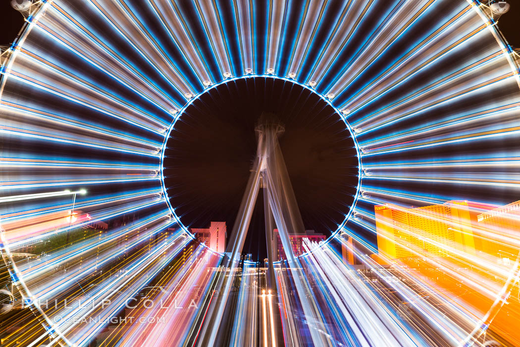 High Roller Ferris Wheel at Night, Las Vegas, Nevada. USA, natural history stock photograph, photo id 32653