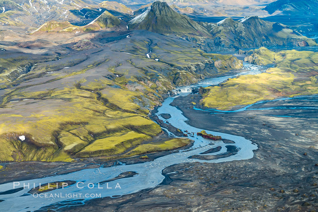 Highlands of Southern Iceland, Aerial View., natural history stock photograph, photo id 35762