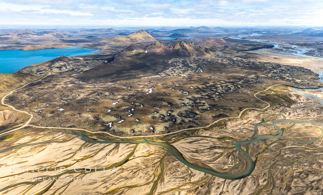 Highlands of Southern Iceland, Aerial View., natural history stock photograph, photo id 35740