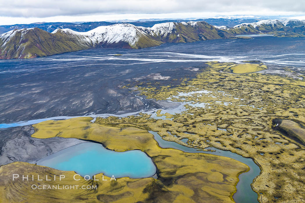 Highlands of Southern Iceland, Aerial View., natural history stock photograph, photo id 35749