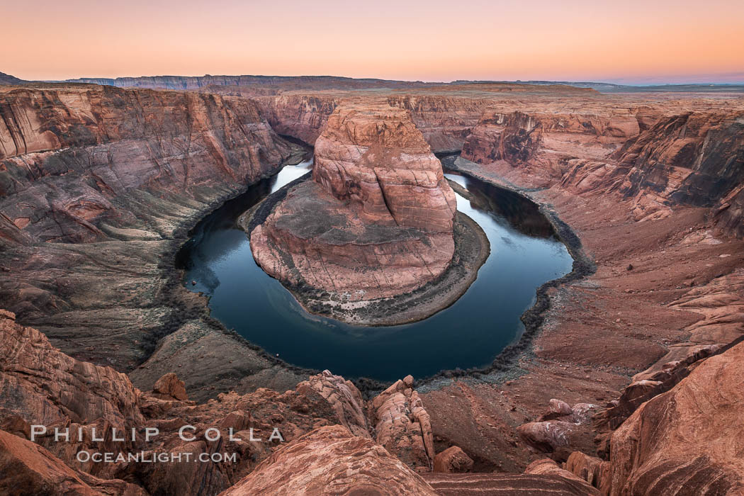 Horseshoe Bend Sunrise, Colorado River, Page, Arizona., natural history stock photograph, photo id 36006