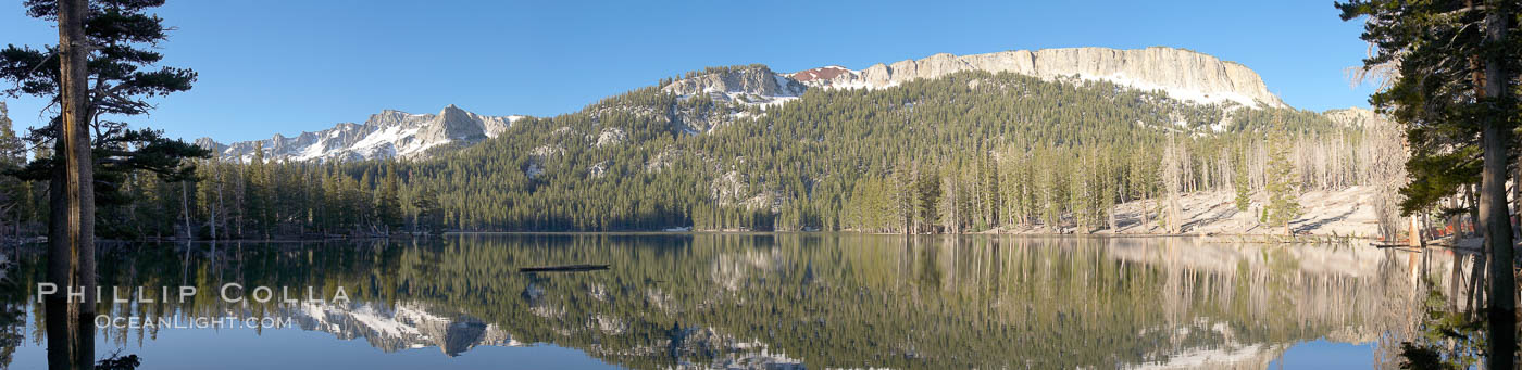 Panorama of Horseshoe Lake in the Mammoth Lakes basin, early morning. California, USA, natural history stock photograph, photo id 19124