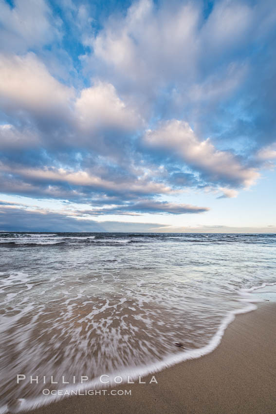 Hospital Point, La Jolla, dawn, sunrise light and approaching storm clouds. California, USA, natural history stock photograph, photo id 28854