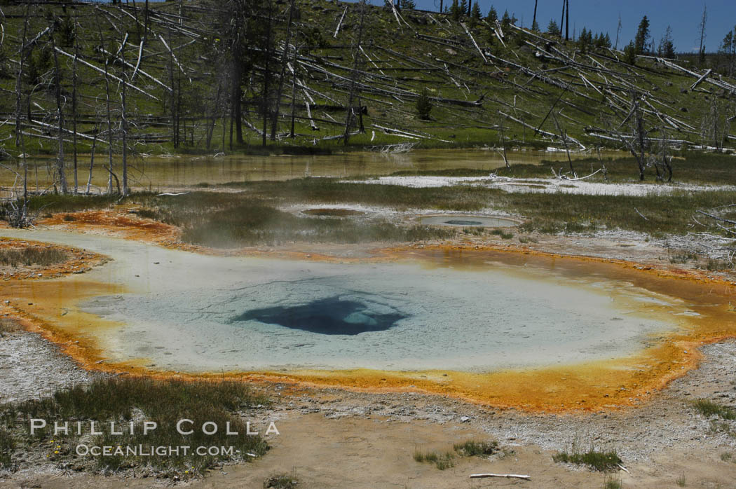 Unidentified hot spring. Upper Geyser Basin, Yellowstone National Park, Wyoming, USA, natural history stock photograph, photo id 07314